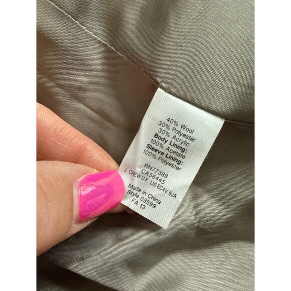 J. Crew Plaid Houndstooth Elbow Patch Wool Blazer Brown & Cream Size 6 - Picture 12 of 12